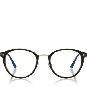 Tom Ford Italian Round Black and Gold Optical Glasses